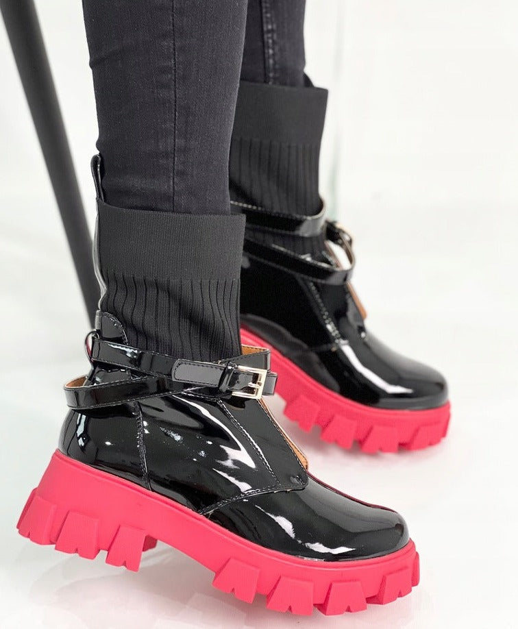 Red sole boots online