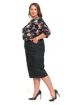 Black Eco Leather Skirt  | SD4500-001