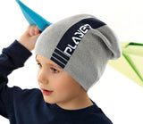 Boys' Gray Printed Beanie ~6-12 years | 42/209-G