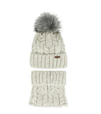 Girls' Pearl Hat with Pompom and Tube Scarf Set ~6-12 Years | 48/429