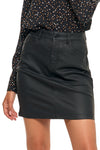 Black Eco Leather Skirt  | SD3900-001