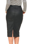 Black Eco Leather Skirt  | SD4500-001