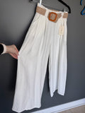 Italian-style Wide Leg Pants with Belt | C25C2077