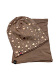 Girls' Beanie with Golden Hearts Pattern and Tube Scarf Set ~2-6 years | SERCA