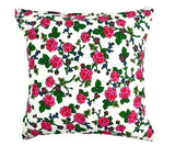 100% Cotton White Pillowcase with Folk Flower Pattern - Poszewka na Poduszkę Jasiek | POS-08