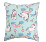 100% Cotton Mint Pillowcase with Unicorn Pattern - Poszewka na Poduszkę Jasiek | POS-09