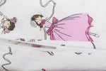 100% Cotton White Pillowcase with Ballerina Pattern - Poszewka na Poduszkę Jasiek | BL-04