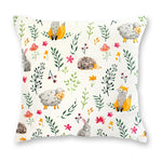 100% Cotton White Pillowcase with Cute Animals Pattern - Poszewka na Poduszkę Jasiek | BL-241