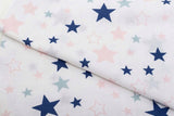 100% Cotton White Pillowcase with Multicolor Stars Pattern - Poszewka na Poduszkę Jasiek | BL-22