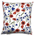 100% Cotton White Pillowcase with Poppy seed Flower Pattern - Poszewka na Poduszkę Jasiek | 4042baw