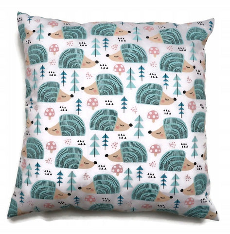 100% Cotton White Pillowcase with Hedgehog Pattern - Poszewka na Poduszkę Jasiek | 4044baw