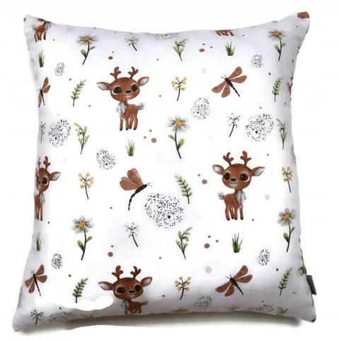 100% Cotton White Pillowcase with Little Deer Pattern - Poszewka na Poduszkę Jasiek | 4046baw