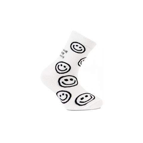 Kids' White Ankle Socks with Funny Print | CSG200-013-W