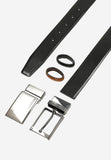 Wojas 2 in 1 Brown & Black Leather Double Sided Belt Gift Set  | 9590152