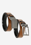 Wojas 2 in 1 Brown & Black Leather Double Sided Belt Gift Set  | 9590152