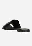 Wojas Urban Style Black Leather Slide Sandals with Chain | 74096-51