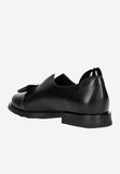 Wojas Black Leather Loafers with Black Detail | 4625251