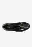 Wojas Black Leather Loafers with Black Detail | 4625251