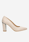 Wojas Beige Leather High Heels with Decorative Heel | 3504454