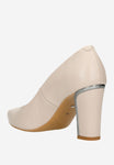 Wojas Beige Leather High Heels with Decorative Heel | 3504454