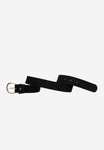 Wojas Women's Black Leather Belt With Golden Buckle | 9308821