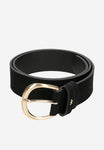 Wojas Women's Black Leather Belt With Golden Buckle | 9308821