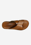 Wojas Light Brown Leather Slide Sandals | 3202352