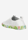 Wojas White Leather Sneakers with Floral Pattern | 4626759