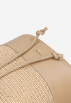 Wojas Beige Leather and Raffia Shoulder Bag | 8037884