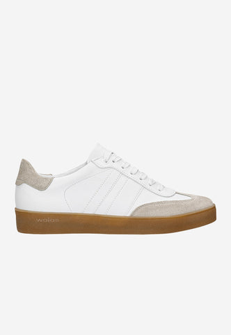 Wojas White and Gray Leather Sneakers | 4630779