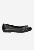 Wojas Black Leather Ballet Flats with Decorative Chain | 4402551