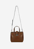 Wojas Dark Brown Leather Tote Bag with Golden Logo | 8040452