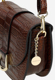 Wojas Burgundy Embossed Leather Crossbody Saddlebag | 8035152