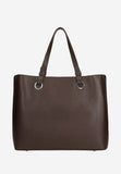 Wojas Dark Brown Leather Large Tote Bag | 8042752