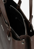 Wojas Dark Brown Leather Large Tote Bag | 8042752