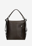 Woajs 2 in 1 Dark Brown Leather Shoulder Bag and Backpack | 8002172