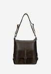 Woajs 2 in 1 Dark Brown Leather Shoulder Bag and Backpack | 8002172