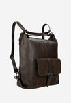 Woajs 2 in 1 Dark Brown Leather Shoulder Bag and Backpack | 8002172