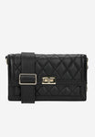 Wojas Black Quilted Leather Crossbody Bag | 8041551