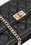 Wojas Black Quilted Leather Crossbody Bag | 8041551