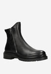 Wojas Black Leather Ankle Boots with Zipper | 5527851