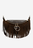 Wojas Brown Leather Crossbody Bag with Fringes | 8008972