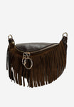 Wojas Brown Leather Crossbody Bag with Fringes | 8008972