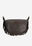 Wojas Brown Leather Crossbody Bag with Fringes | 8008972