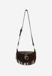 Wojas Brown Leather Crossbody Bag with Fringes | 8008972