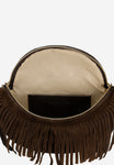 Wojas Brown Leather Crossbody Bag with Fringes | 8008972