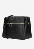 Wojas Black Leather Crossbody Bag with Logo | 8041951