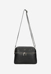 Wojas Black Leather Crossbody Bag with Logo | 8041951