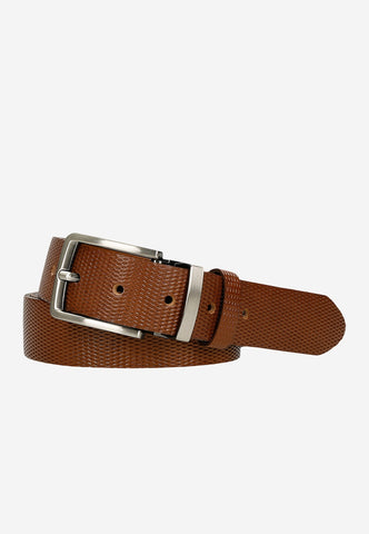 Wojas Brown Embossed Leather Belt | 9312352