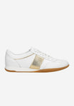 Wojas White and Golden Leather Sneakers | 4634379